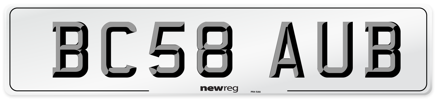 BC58 AUB Number Plate from New Reg
